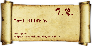 Tari Milán névjegykártya