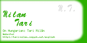 milan tari business card